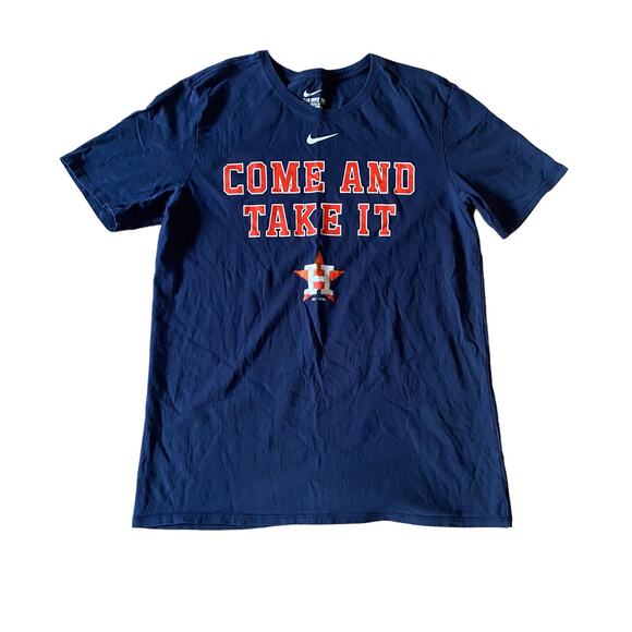 Nike Come and Take It Houston Astros MLB Baseball Short Sleeve Shirt Navy Large - Picture 1 of 9